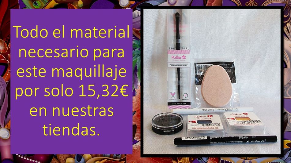 Material Maquillaje Antifaz Dos Colores Carnaval 2022